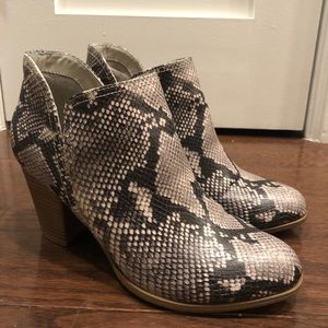 Snake skin boot heels